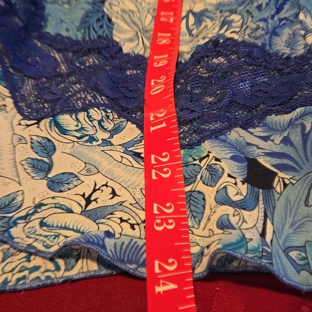 Robbie Bee Ruffle Front Button Up Blouse Flutter Sleeves Lace Trim Women size 16 - Picture 9 of 11